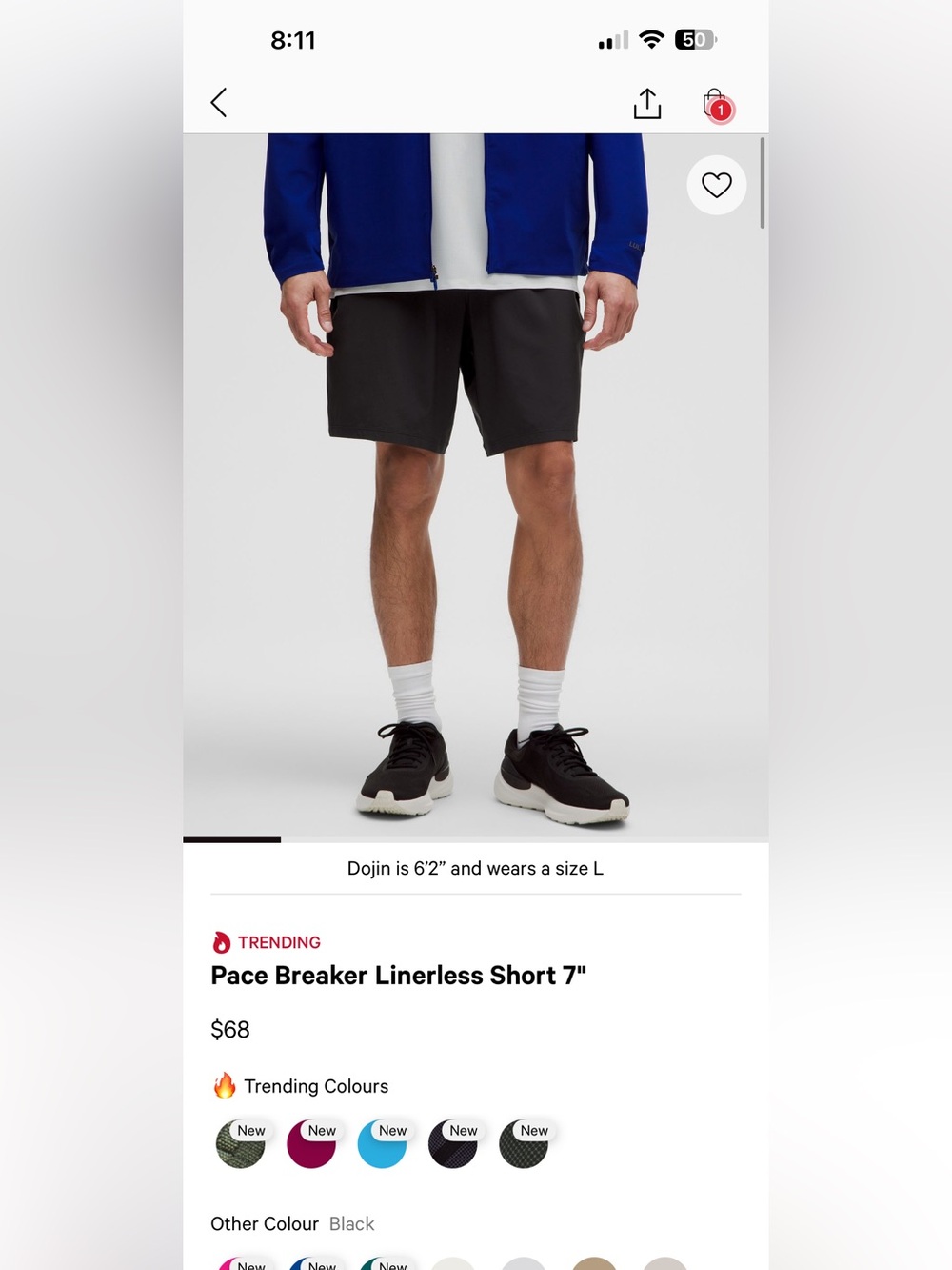 Men’s Lululemon Pace Breaker shorts, 6” inseam (quantity 3)